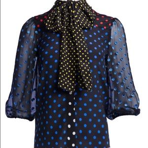 Alice + Olivia Jeannie Bow Collar Blouse